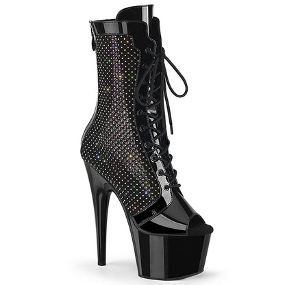 ADORE-1048RSNT 7" Heel, 2 3/4" PF Peep Toe Ankle Boot, Side Zip