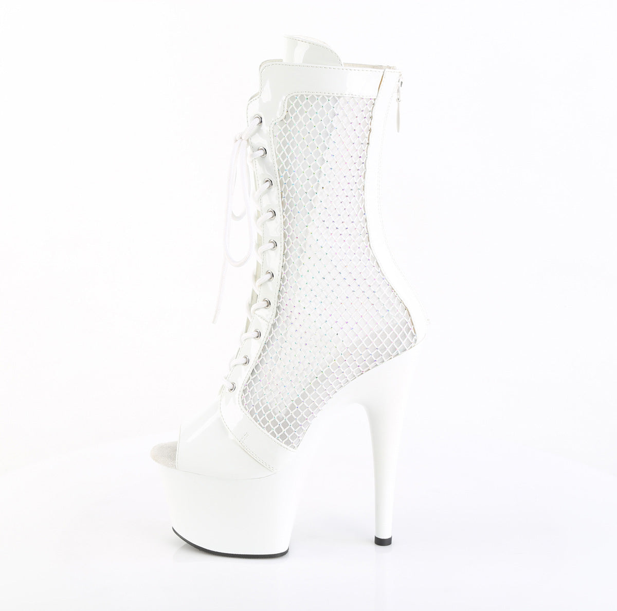 ADORE-1048RSNT 7" Heel, 2 3/4" PF Peep Toe Ankle Boot, Side Zip