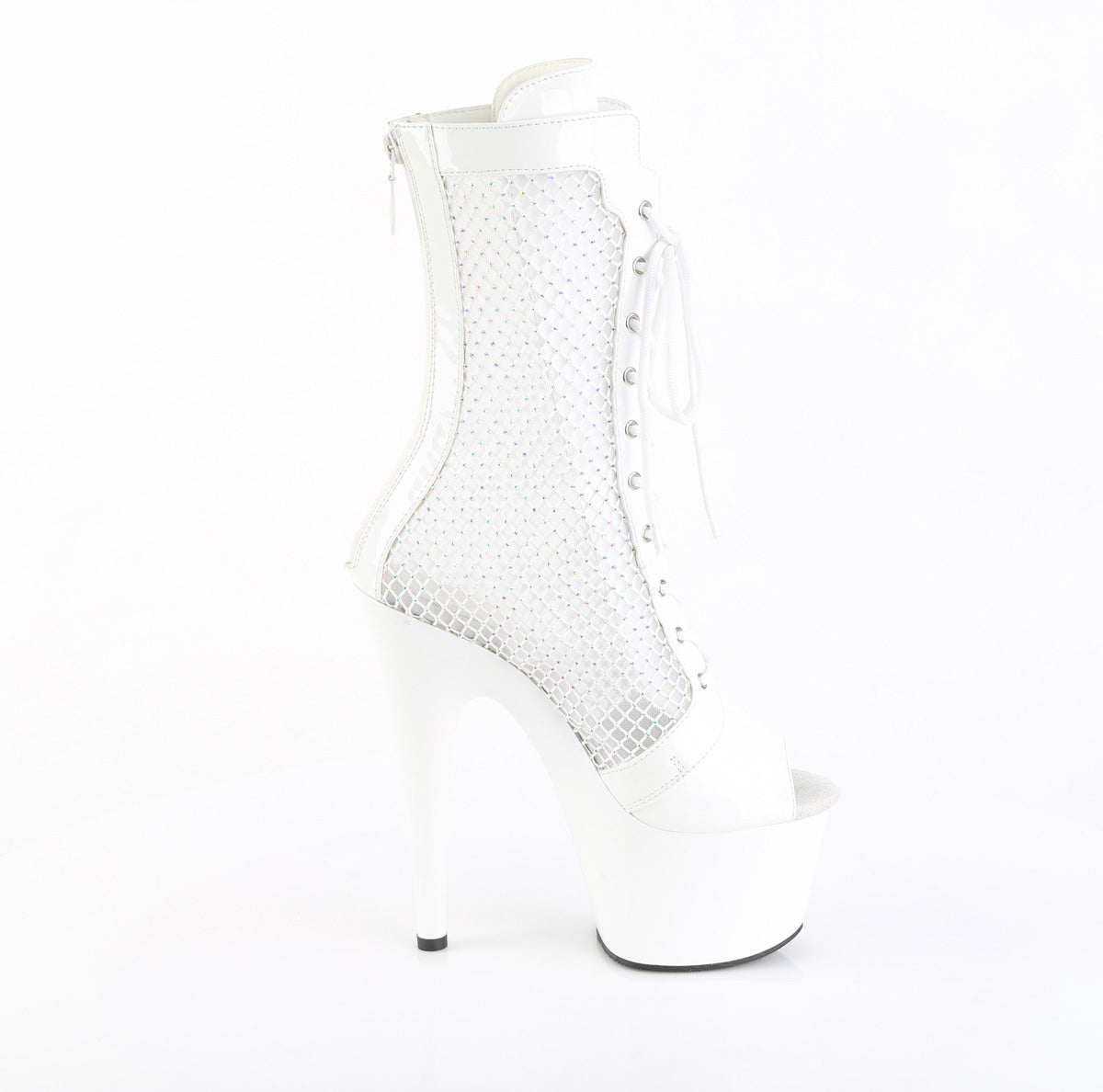 ADORE-1048RSNT 7" Heel, 2 3/4" PF Peep Toe Ankle Boot, Side Zip