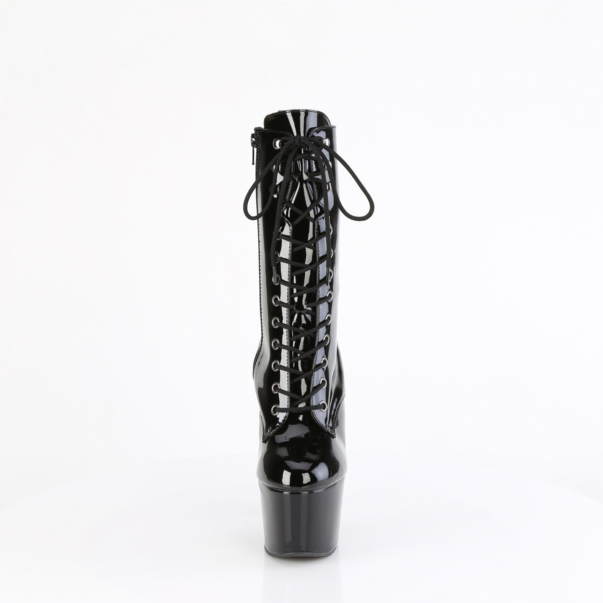 ADORE-1049WR 7" Heel, 2 3/4" PF Lace-Up Front Ankle Boot, Side Zip