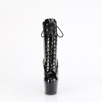 ADORE-1049WR 7" Heel, 2 3/4" PF Lace-Up Front Ankle Boot, Side Zip