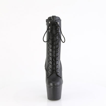 ADORE-1049WR 7" Heel, 2 3/4" PF Lace-Up Front Ankle Boot, Side Zip