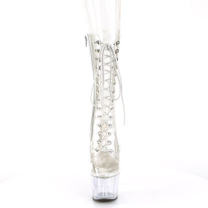 ADORE-1050C *7" Heel, 2 3/4" PF Lace-Up Front Mid Calf Boot, Side Zip