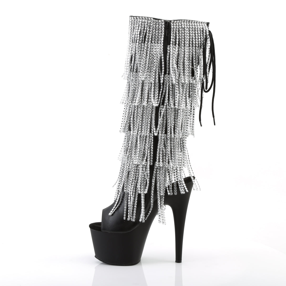 ADORE-2024RSF 7" Heel, 2 3/4" PF Lace-Up Stretch PF Knee Boot, Side Zip
