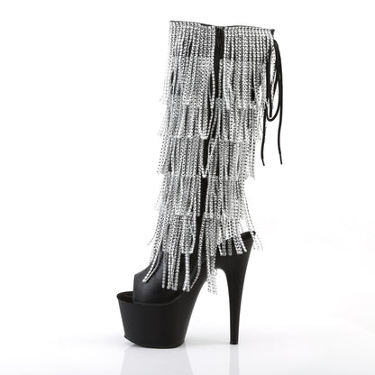 ADORE-2024RSF 7" Heel, 2 3/4" PF Lace-Up Stretch PF Knee Boot, Side Zip