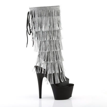 ADORE-2024RSF 7" Heel, 2 3/4" PF Lace-Up Stretch PF Knee Boot, Side Zip