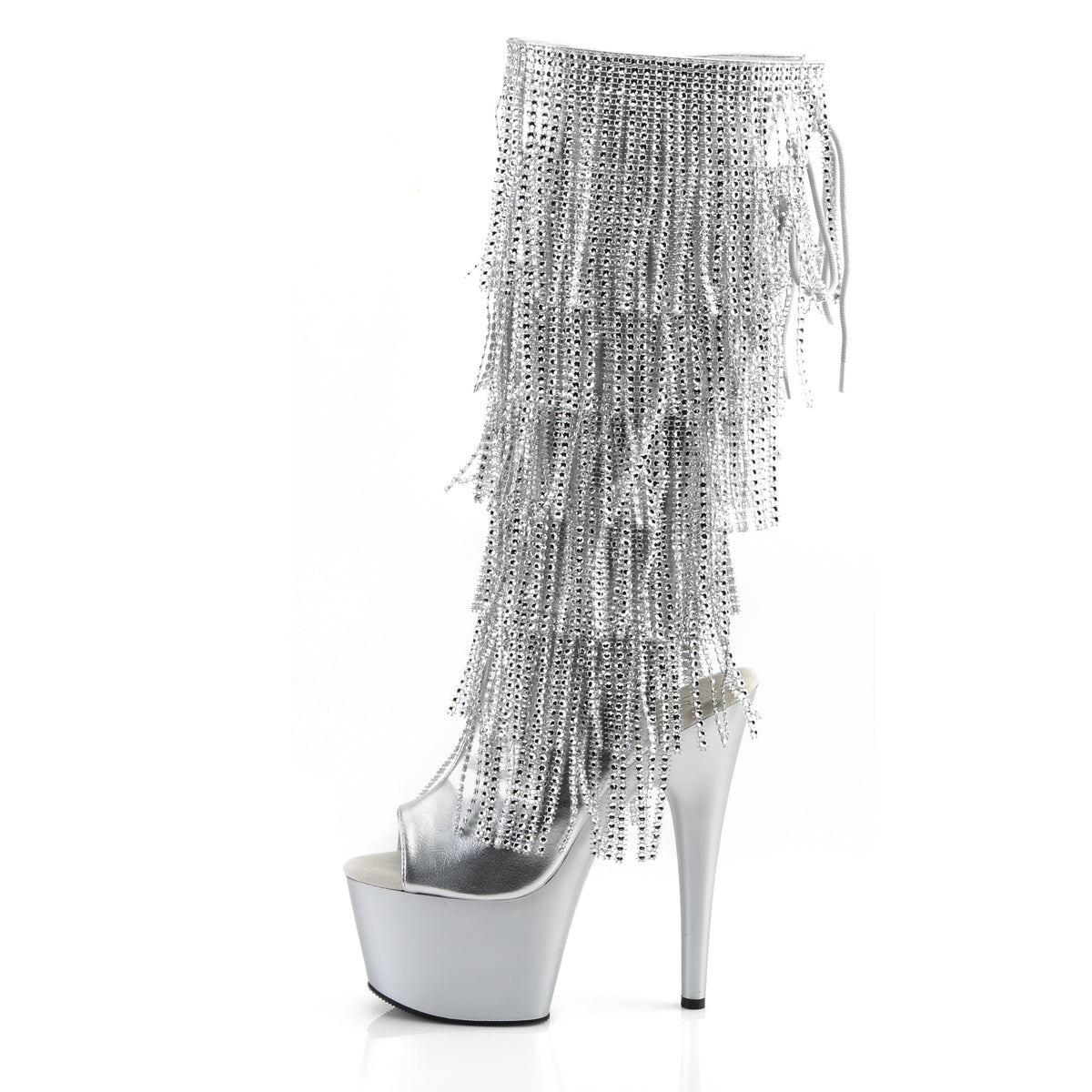 ADORE-2024RSF 7" Heel, 2 3/4" PF Lace-Up Stretch PF Knee Boot, Side Zip