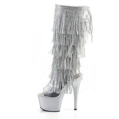 ADORE-2024RSF 7" Heel, 2 3/4" PF Lace-Up Stretch PF Knee Boot, Side Zip