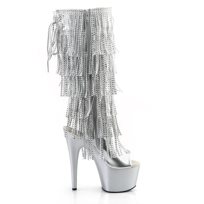 ADORE-2024RSF 7" Heel, 2 3/4" PF Lace-Up Stretch PF Knee Boot, Side Zip