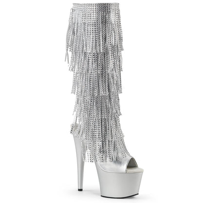 ADORE-2024RSF 7" Heel, 2 3/4" PF Lace-Up Stretch PF Knee Boot, Side Zip