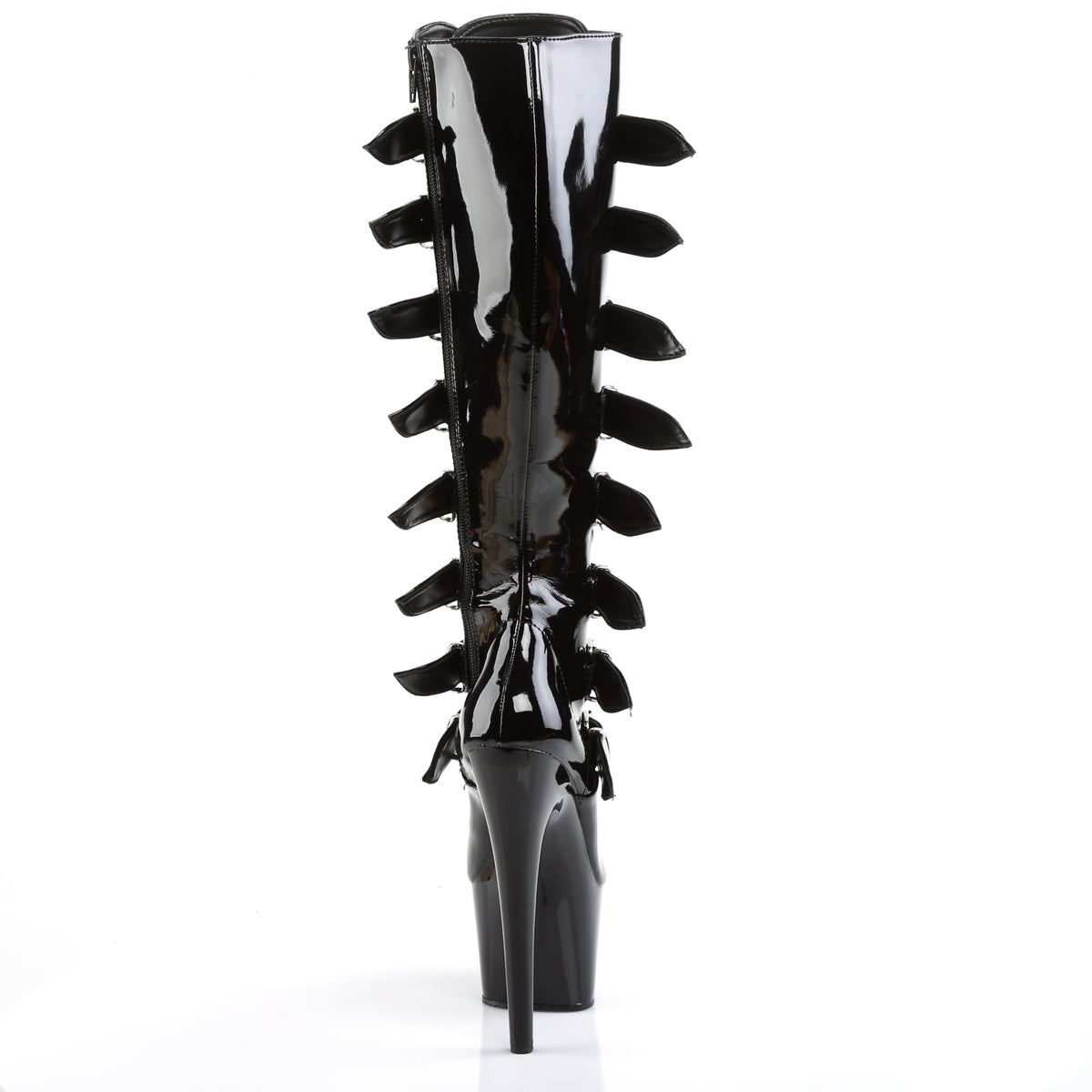 ADORE-2043 7" Heel, 2 3/4" PF Knee Boot with Buckles, Side Zip