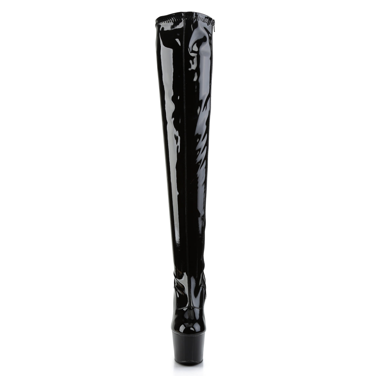 ADORE-3000 7" Heel, 2 3/4" PF Stretch Thigh Boot, Side Zip