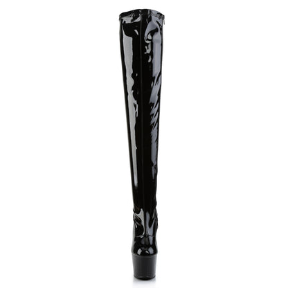 ADORE-3000 7" Heel, 2 3/4" PF Stretch Thigh Boot, Side Zip