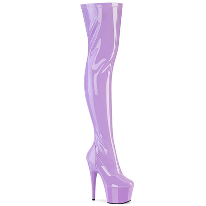 ADORE-3000 7" Heel, 2 3/4" PF Stretch Thigh Boot, Side Zip