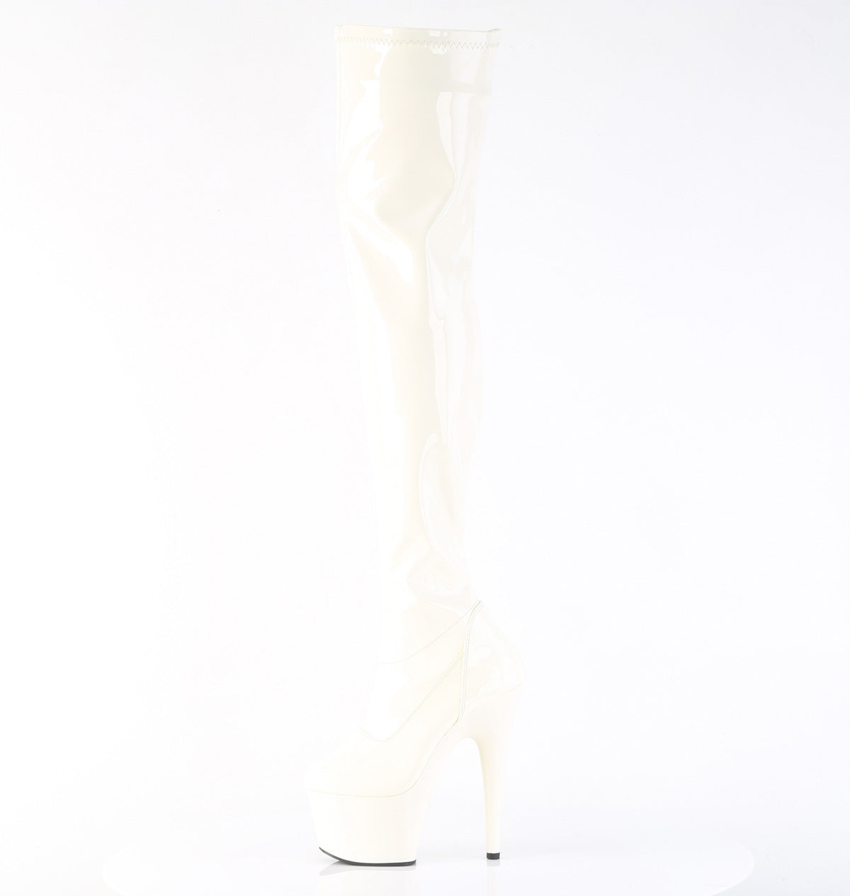 ADORE-3000 7" Heel, 2 3/4" PF Stretch Thigh Boot, Side Zip