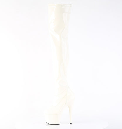 ADORE-3000 7" Heel, 2 3/4" PF Stretch Thigh Boot, Side Zip