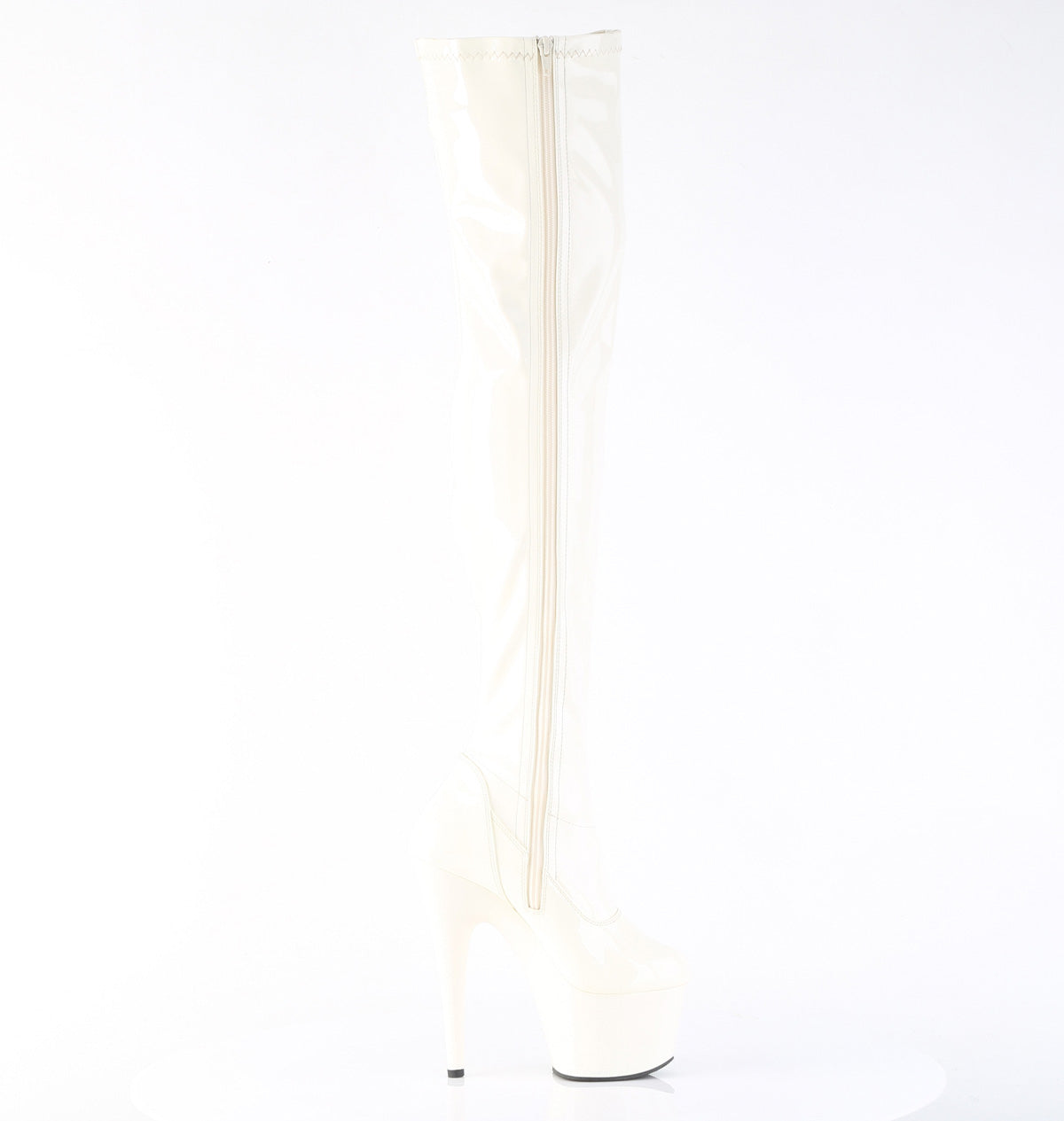 ADORE-3000 7" Heel, 2 3/4" PF Stretch Thigh Boot, Side Zip
