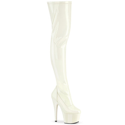 ADORE-3000 7" Heel, 2 3/4" PF Stretch Thigh Boot, Side Zip