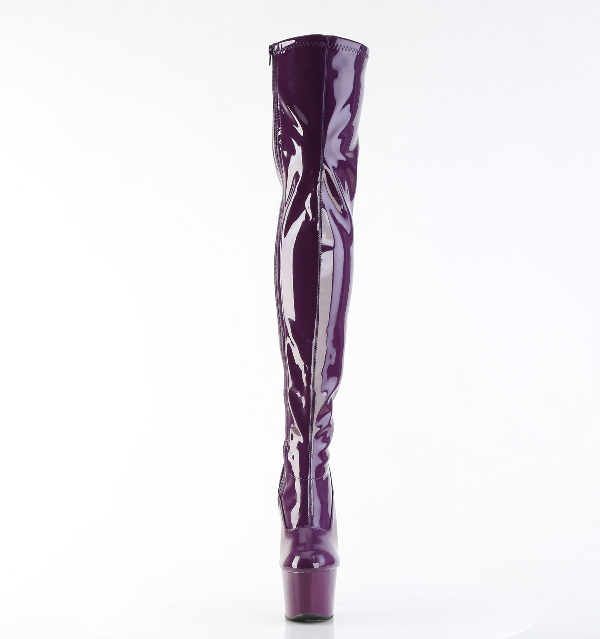 ADORE-3000 7" Heel, 2 3/4" PF Stretch Thigh Boot, Side Zip
