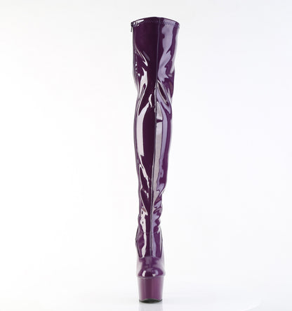 ADORE-3000 7" Heel, 2 3/4" PF Stretch Thigh Boot, Side Zip