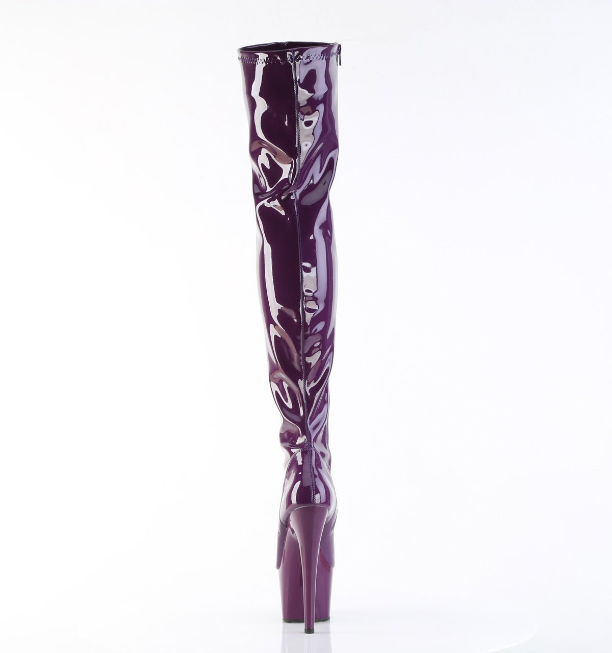 ADORE-3000 7" Heel, 2 3/4" PF Stretch Thigh Boot, Side Zip