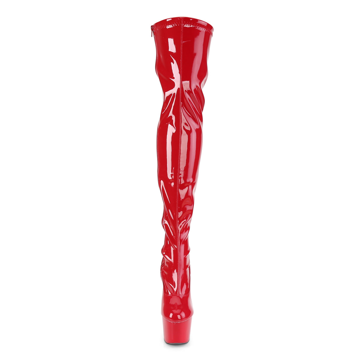ADORE-3000 7" Heel, 2 3/4" PF Stretch Thigh Boot, Side Zip