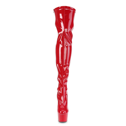 ADORE-3000 7" Heel, 2 3/4" PF Stretch Thigh Boot, Side Zip
