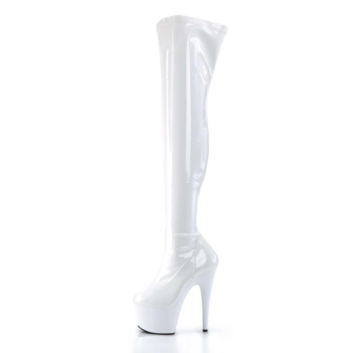 ADORE-3000 7" Heel, 2 3/4" PF Stretch Thigh Boot, Side Zip