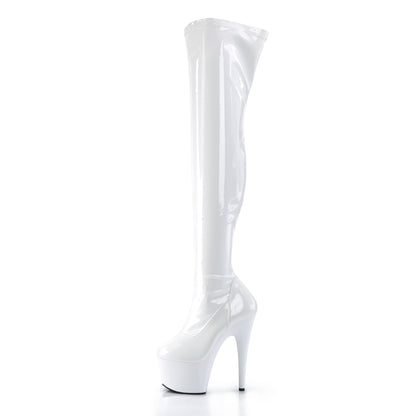 ADORE-3000 7" Heel, 2 3/4" PF Stretch Thigh Boot, Side Zip