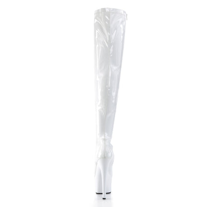 ADORE-3000 7" Heel, 2 3/4" PF Stretch Thigh Boot, Side Zip