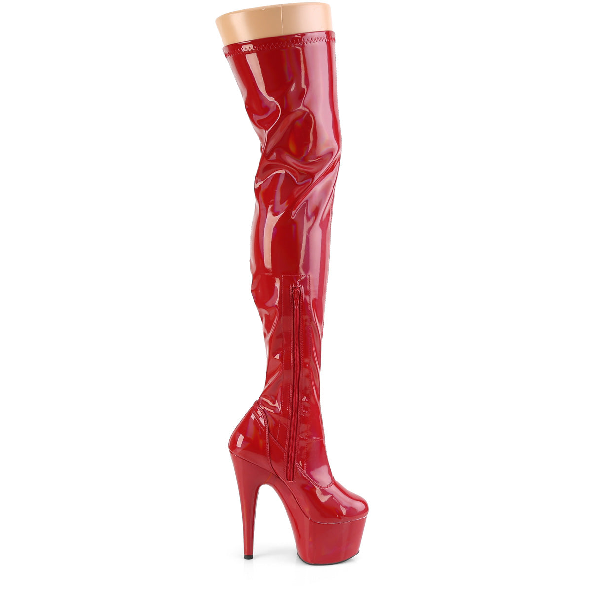 ADORE-3000HWR 7" Heel, 2 3/4" PF Stretch Thigh Boot, Side Zip