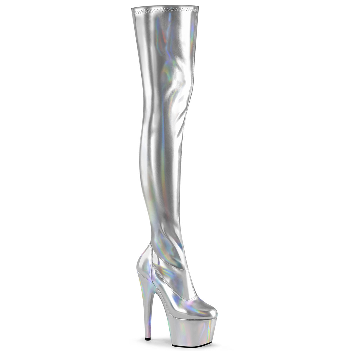 ADORE-3000HWR 7" Heel, 2 3/4" PF Stretch Thigh Boot, Side Zip