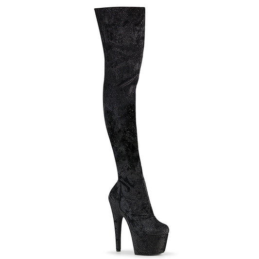 ADORE-3000WR 7" Heel, 2 3/4" PF Stretch Thigh Boot, Side Zip