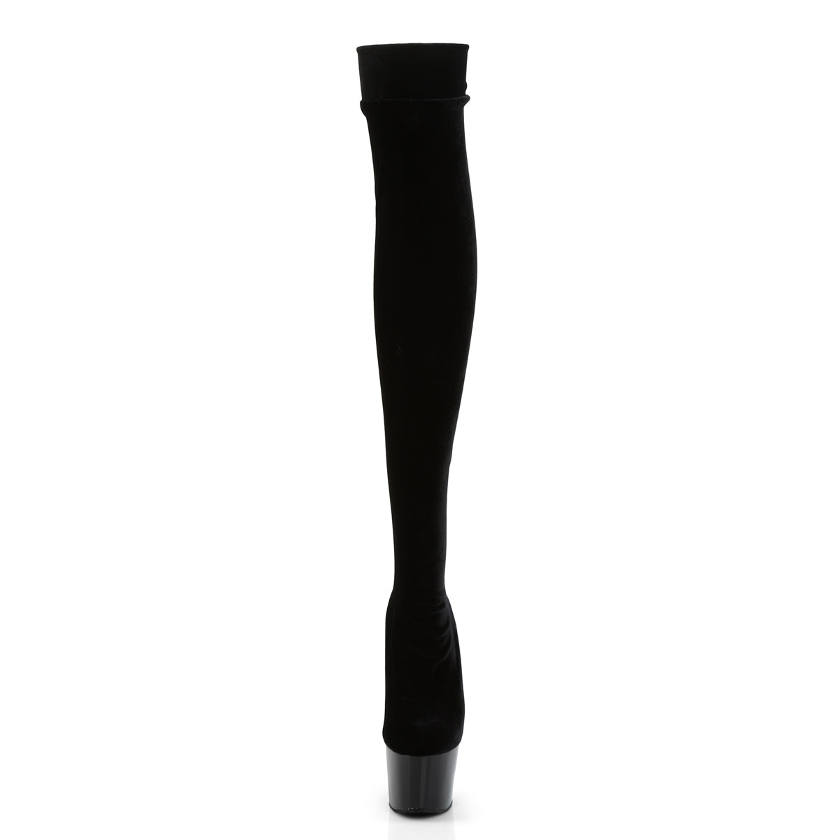 ADORE-3002 7" Heel, 2 3/4" PF Stretch Thigh Boot, Side Zip