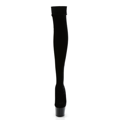 ADORE-3002 7" Heel, 2 3/4" PF Stretch Thigh Boot, Side Zip