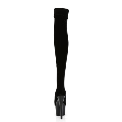 ADORE-3002 7" Heel, 2 3/4" PF Stretch Thigh Boot, Side Zip