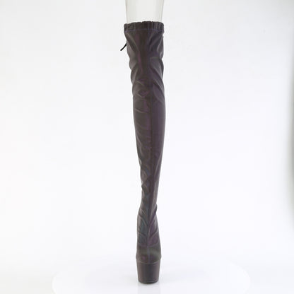 ADORE-3008REFL 7" Heel, 2 3/4" PF Stretch Pull-On Thigh High Boot