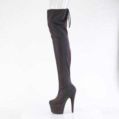 ADORE-3008REFL 7" Heel, 2 3/4" PF Stretch Pull-On Thigh High Boot