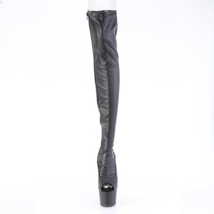 ADORE-3011 7" Heel, 2 3/4" PF Peep Toe Thigh High Boot, Side Zip