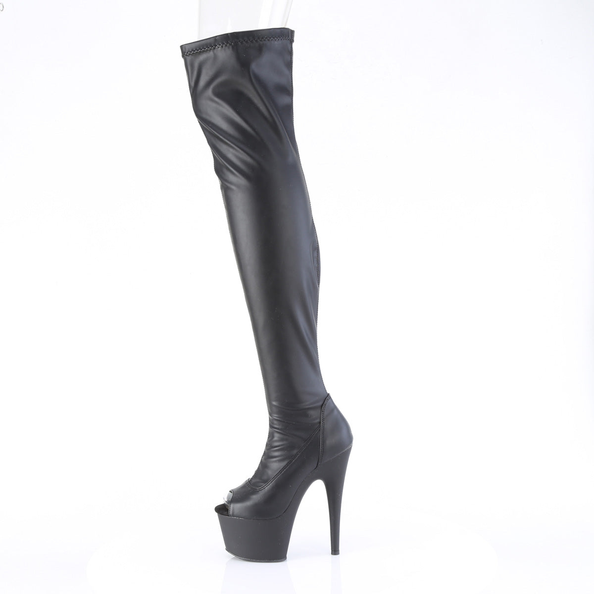 ADORE-3011 7" Heel, 2 3/4" PF Peep Toe Thigh High Boot, Side Zip