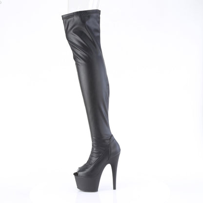 ADORE-3011 7" Heel, 2 3/4" PF Peep Toe Thigh High Boot, Side Zip