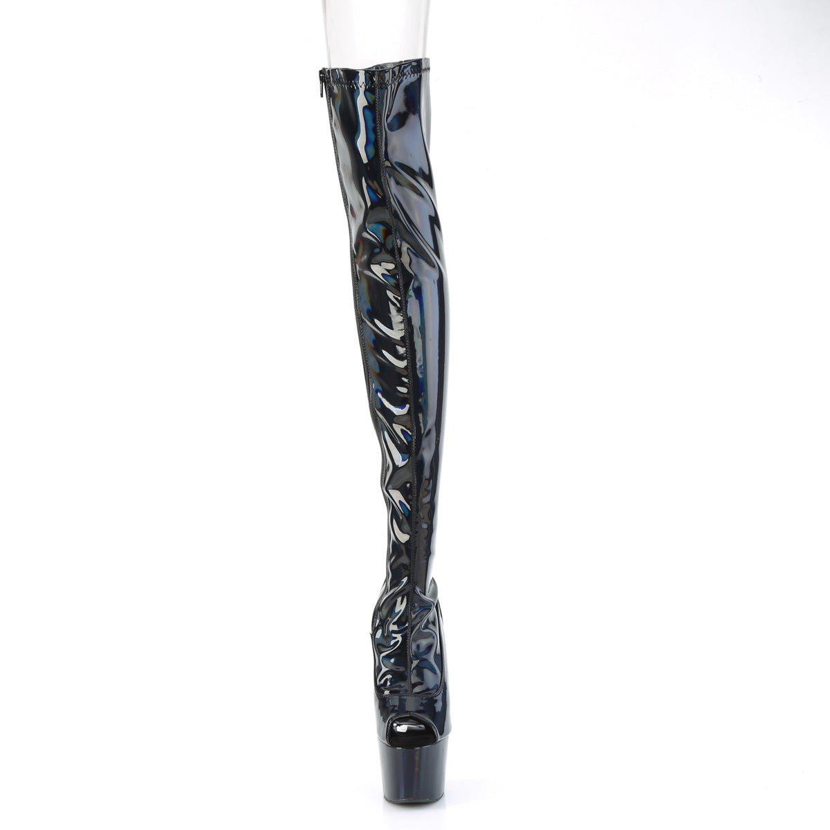 ADORE-3011HWR 7" Heel, 2 3/4" PF Peep Toe Thigh High Boot, Side Zip