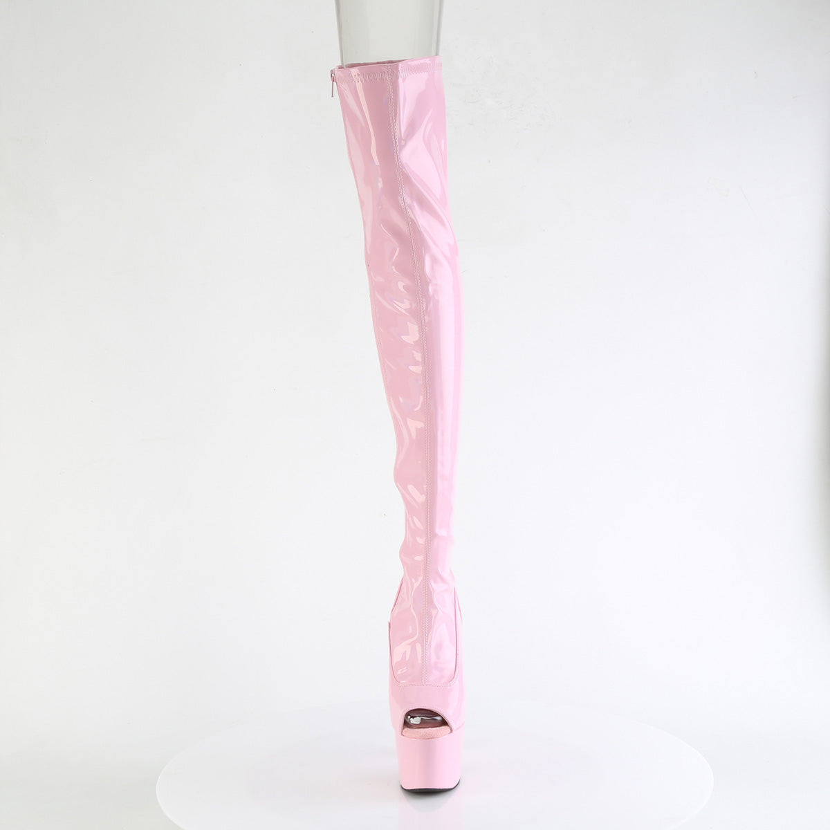 ADORE-3011HWR 7" Heel, 2 3/4" PF Peep Toe Thigh High Boot, Side Zip