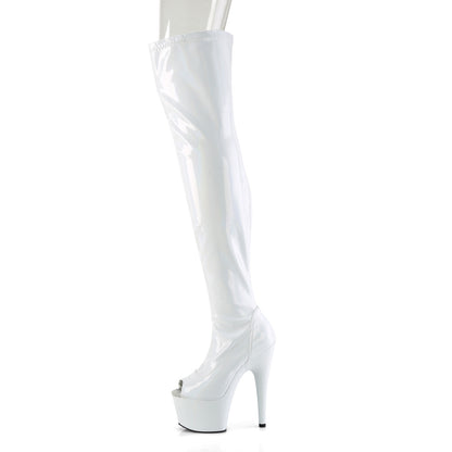 ADORE-3011HWR 7" Heel, 2 3/4" PF Peep Toe Thigh High Boot, Side Zip
