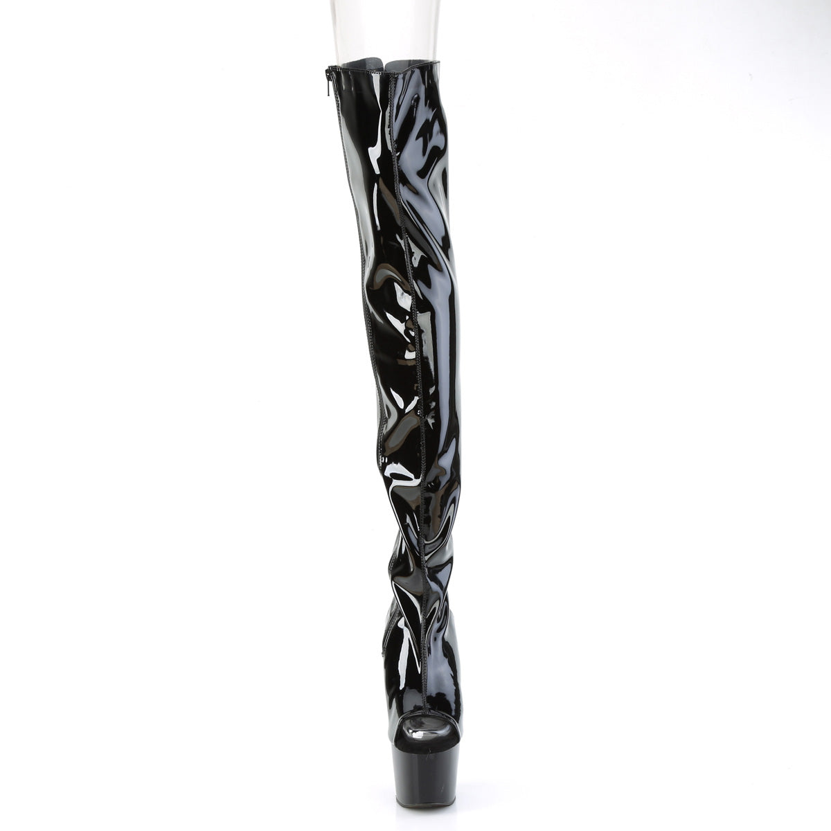 ADORE-3017 7" Heel, 2 3/4" PF Open Heel/Toe Thigh High Boot, Side Zip