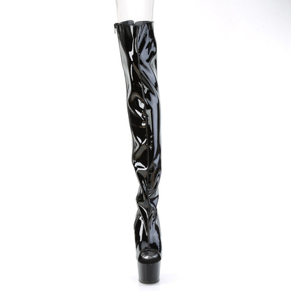 ADORE-3017 7" Heel, 2 3/4" PF Open Heel/Toe Thigh High Boot, Side Zip