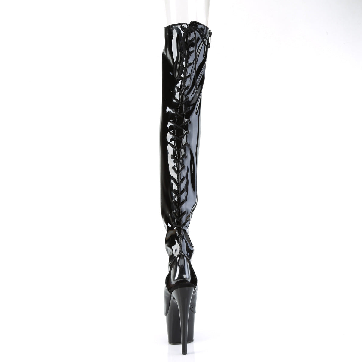 ADORE-3017 7" Heel, 2 3/4" PF Open Heel/Toe Thigh High Boot, Side Zip