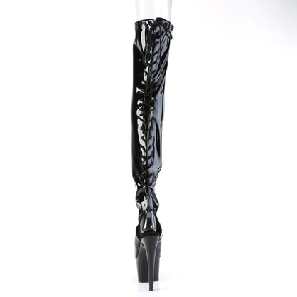 ADORE-3017 7" Heel, 2 3/4" PF Open Heel/Toe Thigh High Boot, Side Zip