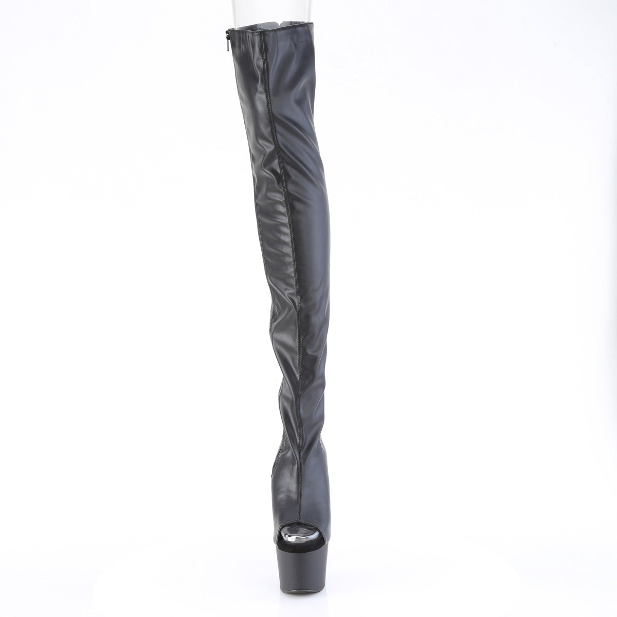 ADORE-3017 7" Heel, 2 3/4" PF Open Heel/Toe Thigh High Boot, Side Zip
