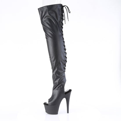 ADORE-3017 7" Heel, 2 3/4" PF Open Heel/Toe Thigh High Boot, Side Zip